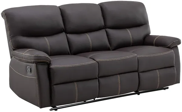 Vente-unique - CANBY Couchgarnitur Kunstleder Braun - B 90 cm x H 95 cm x L 133 cm183 cm Bild 4