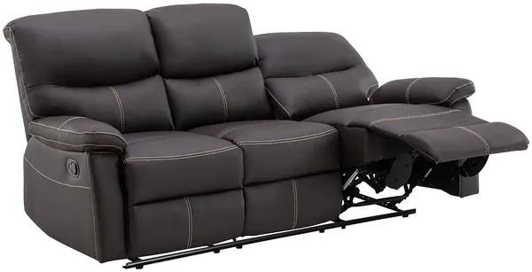 Vente-unique - CANBY Couchgarnitur Kunstleder Braun - B 90 cm x H 95 cm x L 133 cm183 cm Bild 6