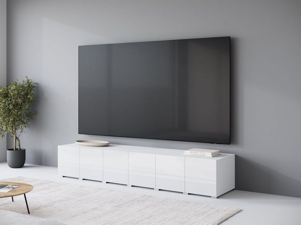 OTTO home Lowboard Denver Erlebe die Weltmeisterschaft im XXL-Format (1 St), Elegantes TV-Möbel 220 cm, speziell für bis zu 98-Zoll Fernseher