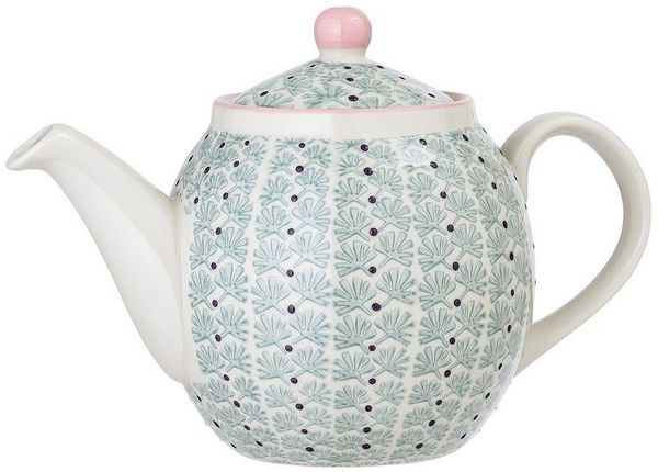 Bloomingville Kanne Bloomingville Maya Teekanne Grün 1,2 Liter Steingut, 1200 l, (Packung, 1 Teekanne)