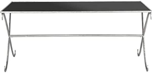 SAFAVIEH Modern Accent Table with Iron Legs, in Silver and Black, 109 X 50 X 46.35