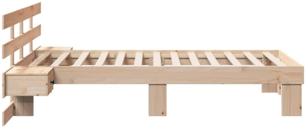 vidaXL Bettrahmen mit Kopfteil Braun 90 x 190 cm Massives Kiefernholz 872716 Bild 5
