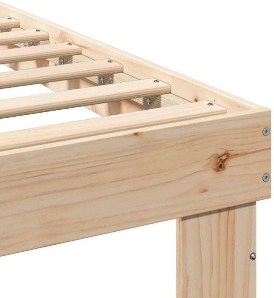 vidaXL Bettrahmen mit Kopfteil Braun 90 x 190 cm Massives Kiefernholz 872716 Bild 7