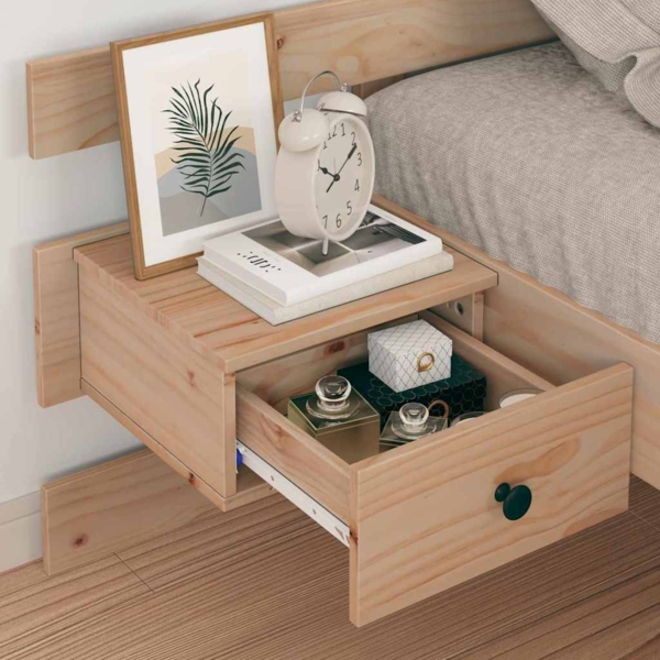 vidaXL Bettrahmen mit Kopfteil Braun 90 x 190 cm Massives Kiefernholz 872716 Bild 3