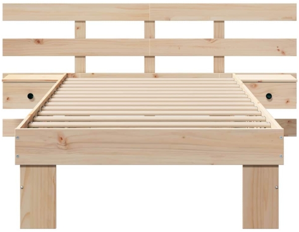 vidaXL Bettrahmen mit Kopfteil Braun 90 x 190 cm Massives Kiefernholz 872716 Bild 4