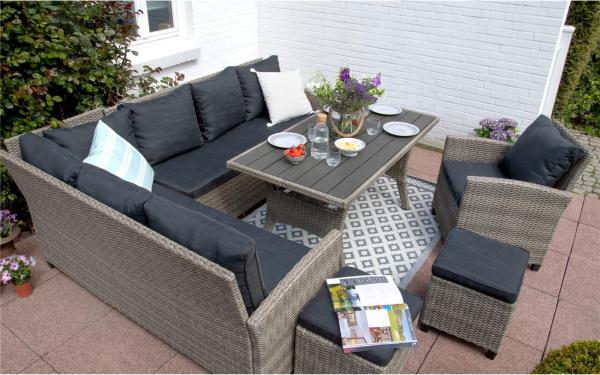 Garten Ecklounge Set Alpina grau