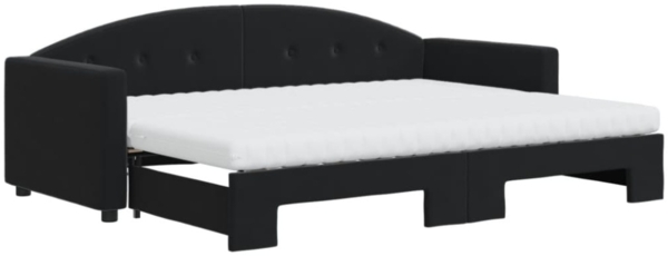 vidaXL Tagesbett Ausziehbar mit Matratzen Schwarz 80x200 cm Samt 3197322 Bild 12