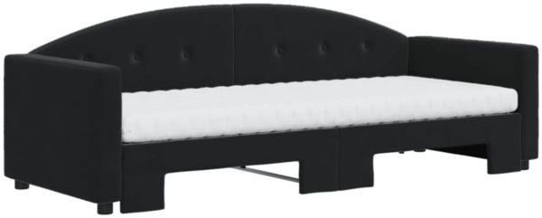 vidaXL Tagesbett Ausziehbar mit Matratzen Schwarz 80x200 cm Samt 3197322 Bild 4