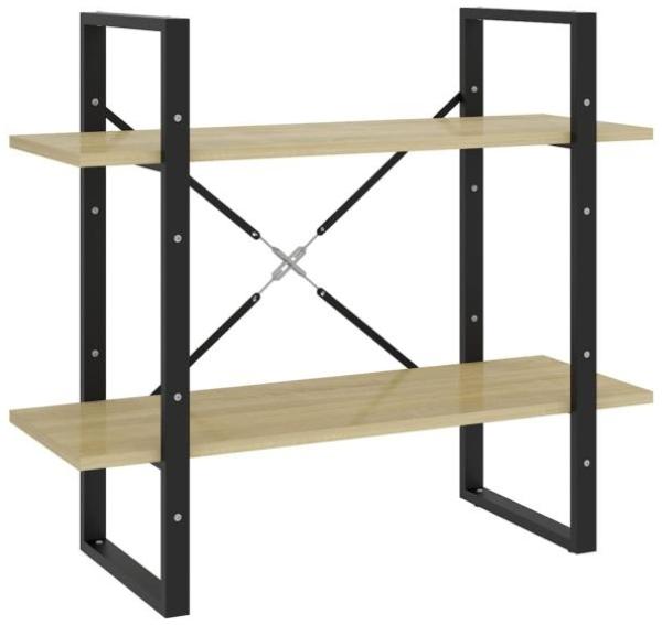 vidaXL Bücherregal 2 Fächer Sonoma-Eiche 80x30x70 cm Holzwerkstoff 806450