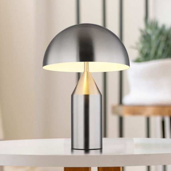 Tischleuchte Wohnzimmer Tischlampe Schlafzimmer Nachttischlampe Silber Höhe 3. ..