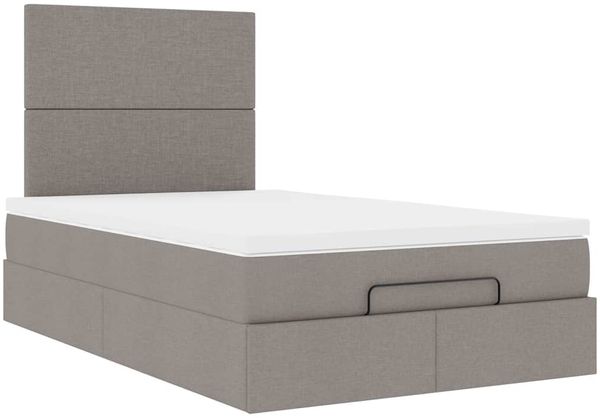 vidaXL Ottoman-Bett mit Matratze & LEDs Taupe 120x200 cm Stoff 3313917 Bild 7