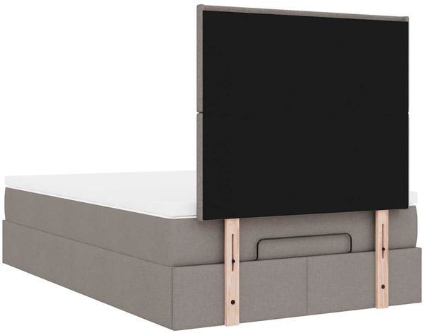 vidaXL Ottoman-Bett mit Matratze & LEDs Taupe 120x200 cm Stoff 3313917 Bild 12