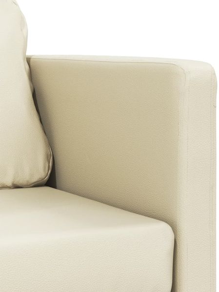 vidaXL Bodensofa mit Schlaffunktion Creme 112x174x55 cm Kunstleder 353974 Bild 8