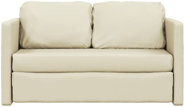 vidaXL Bodensofa mit Schlaffunktion Creme 112x174x55 cm Kunstleder 353974 Bild 5