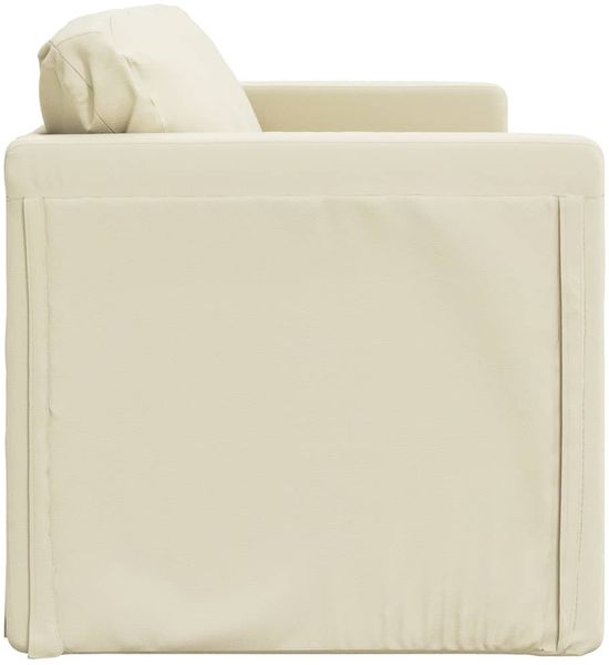 vidaXL Bodensofa mit Schlaffunktion Creme 112x174x55 cm Kunstleder 353974 Bild 6