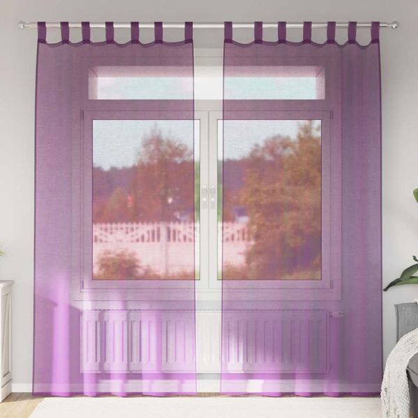 vidaXL Voile Vorhänge mit Schlaufen 2 Stk. Lila 140x245 cm 4102294