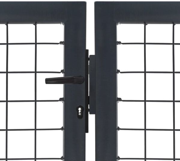 vidaXL Gartentor mit Pfosten Stahl 350×140 cm Anthrazit 144401 Bild 3
