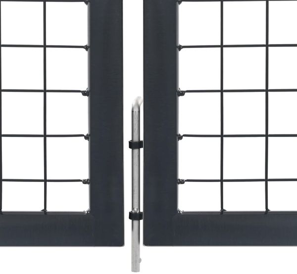 vidaXL Gartentor mit Pfosten Stahl 350×140 cm Anthrazit 144401 Bild 4