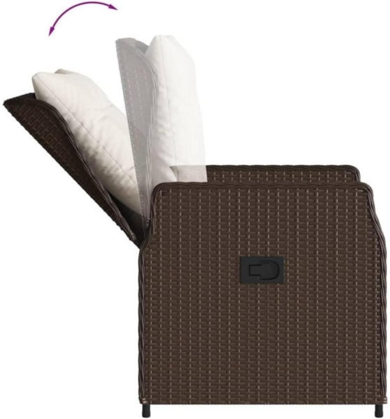 IKAYAA Polyrattan Gartenmöbel Set 8 Personen Tisch 8 Stühle Braun Bild 5