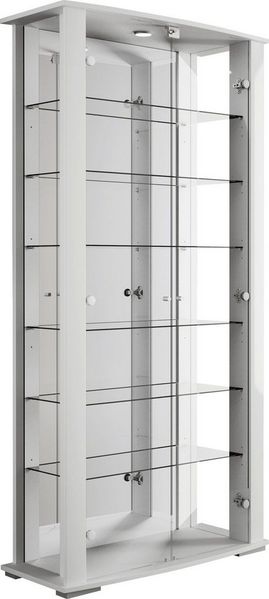 fif möbel Vitrine STELLA Standvitrine/Glasvitrine 2x Glastür,perfekt für Sammler,Sammlervitrine