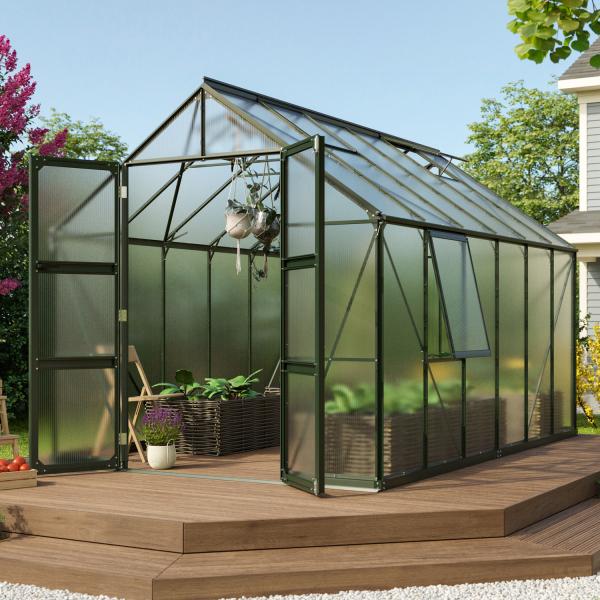 Vitavia Gewächshaus Olymp 9900 257x386 cm HKP 6mm smaragd + Fundamentsrahmen