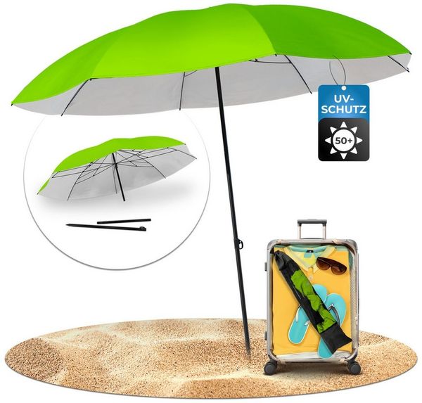 Styngard Sonnenschirm Reise Sonnenschirm Nizza, LxB: 180,00x155,00 cm, mit UV Schutz 50+ - Strandschirm Sonnenschirm Strand mit Abspannleinen