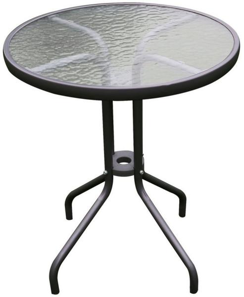 Bistrotisch Balkontisch Gartentisch Glastisch Anthrazit Glas/Metall Ø60 H70cm