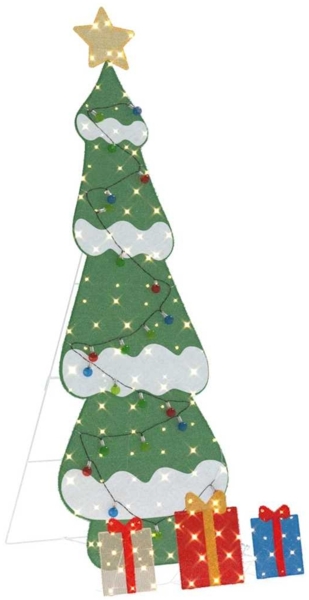 vidaXL Beleuchteter Weihnachtsbaum mit 3 Geschenkboxen 2D Warm Weiß 42019620