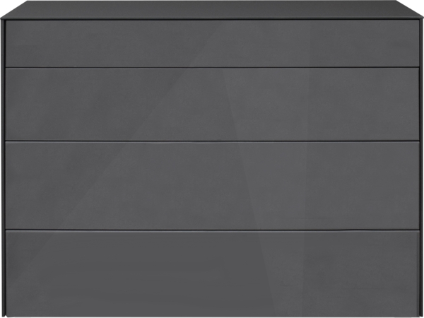 Maeusbacher Imola Kommode anthrazit matt lack / glas anthrazit glanz BxHxT: 121 x 89 x 42 cm
