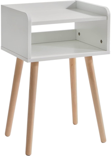 IBUYKE Nachttisch Skandinavisches Design Holz Beistelltisch Weiß 38.5x29x59.5cm