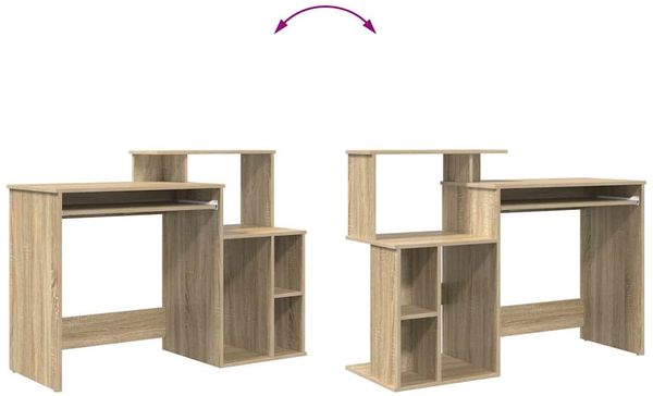 vidaXL Schreibtisch Sonoma-Eiche 120,5 x 44 x 88,5 cm Holzwerkstoff 869476 Bild 12