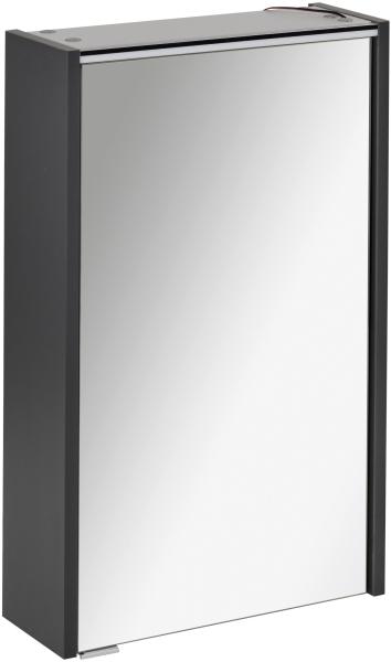 Fackelmann DENVER LED Spiegelschrank 42 cm breit, Schwarz (Anthrazit)