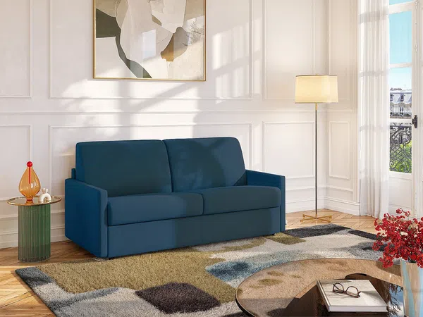Vente-unique - CALIFE Sofa Stoff Blau - B 223 cm94 cm x H 97 cm x L 170 cm