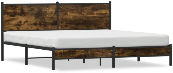 vidaXL Metallbett ohne Matratze Räuchereiche 180x200 cm 3301377