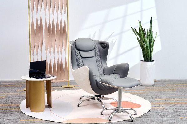 Happy Home Relaxsessel Elektrischer Massagesessel mit Hocker 110 x 68 x 110 cm - Grau