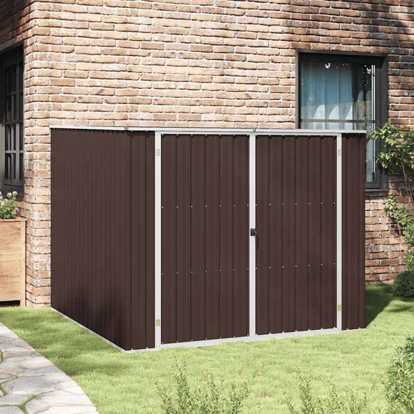 vidaXL Gerätehaus Braun 195x198x159 cm Verzinkter Stahl 46256