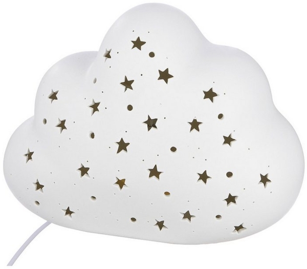 GILDE Tischleuchte WOLKE - Tischleuchte in Weiß - H. 15cm - Tischdekoration, Dekoration - Leuchte - Weihnachten - Tischlampe - Weihnachtsdekoration