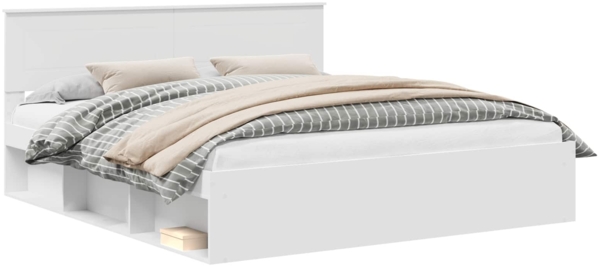 vidaXL Bettrahmen mit Kopfteil Weiß 180x200 cm Holzwerkstoff 3407841