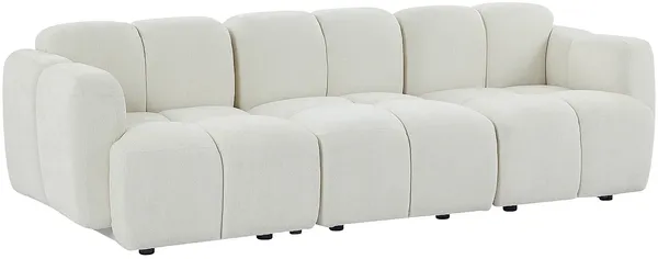 Vente-unique - CARLIVI Sofa Stoff Weiß - B 92 cm x H 73 cm x L 258 cm