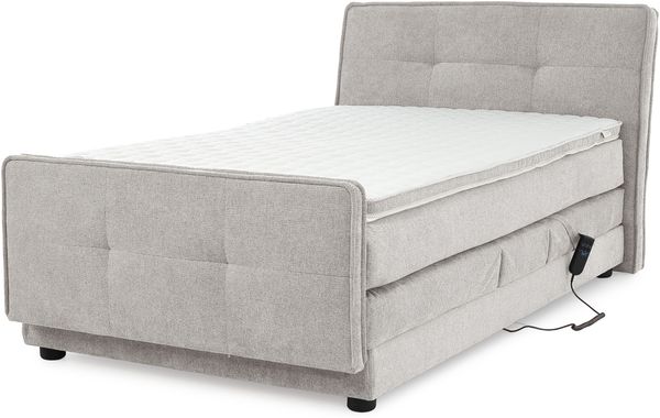 Jockenhöfer 'Paloma' Boxspringbett, 120x200 cm, Mittelstruktur Hellgrau