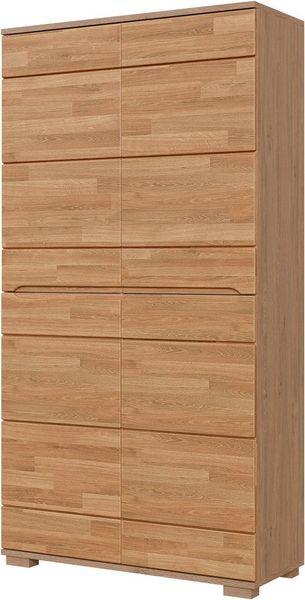 Home affaire Mehrzweckschrank VETRO Mehrzweckschrank, 7 Fächer, Griffmulden, 5variable einlegeboden Eiche B/T/H:100/40/190cm,Fronten Massivholz, Kopus Melamin,Griffmulden