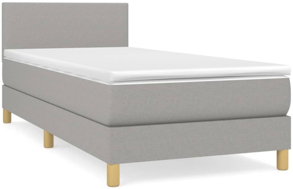 vidaXL Boxspringbett mit Matratze Hellgrau 80x200 cm Stoff 3140409
