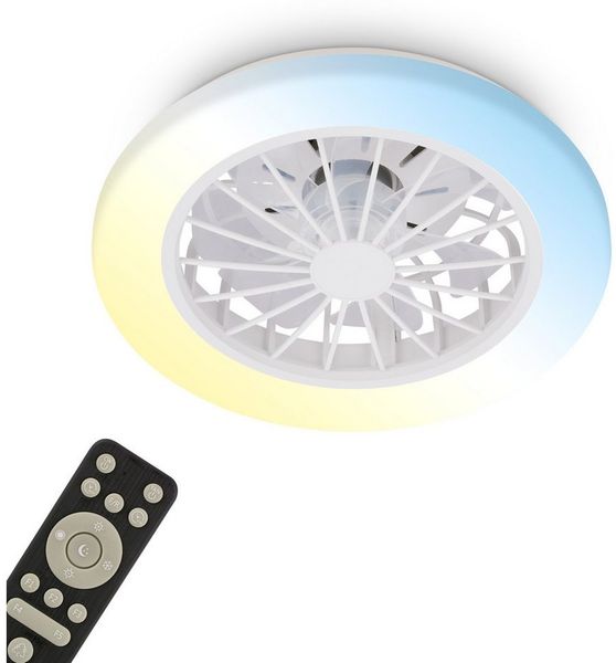 Briloner Leuchten LED Deckenleuchte PAFO, dimmbar über Fernbedienung, LED fest integriert, warmweiß - kaltweiß, 38 x 14 cm (DxH), Schlafzimmer, Wohnzimmer, Esszimmer, Flur, Küche