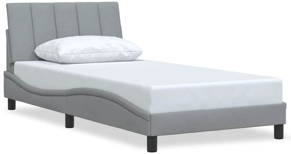 Einzelbettgestell Design für Erwachsene ohne Matratze Hellgrau 100x200 cm Stoff d4872e