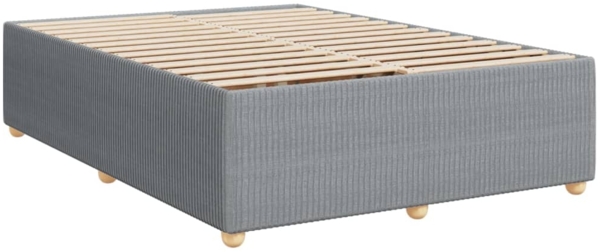 vidaXL Boxspringbett mit Matratze Hellgrau 140x190 cm Stoff 3289744 Bild 8