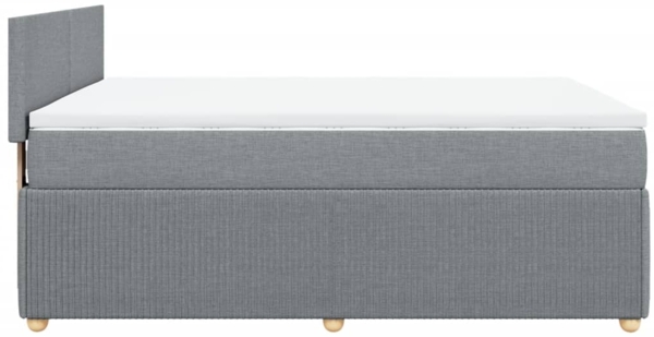 vidaXL Boxspringbett mit Matratze Hellgrau 140x190 cm Stoff 3289744 Bild 6