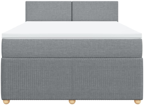 vidaXL Boxspringbett mit Matratze Hellgrau 140x190 cm Stoff 3289744 Bild 5