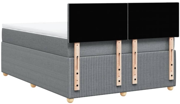 vidaXL Boxspringbett mit Matratze Hellgrau 140x190 cm Stoff 3289744 Bild 7