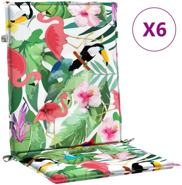 vidaXL Niedriglehner-Auflagen 6 Stk. Mehrfarbig Stoff 361327