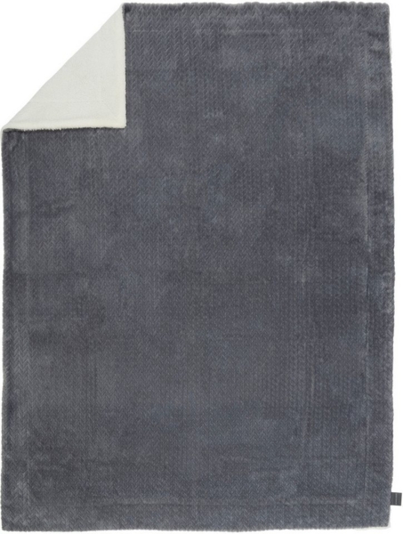 Schiesser Sherpa-Decke Elsa | Fleece-Kuscheldecke mit wärmendem Teddy-Plüsch | Überwurf für Couch und Sofa | Schadstoffgeprüft | OEKO-TEX | 150x200 cm | Dunkelgrau | Anthrazit